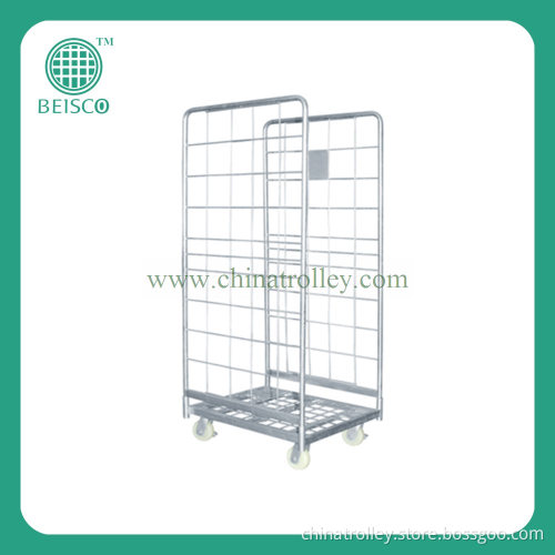 Heavy Duty Metal Wire Mesh Rolling Trolley Cage Container